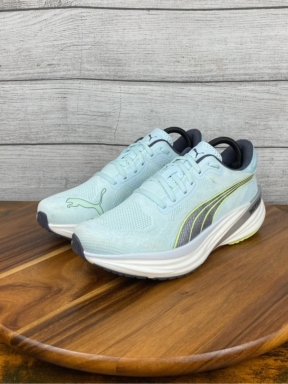 Puma Magnify Nitro 2 Light Blue Fizzy Apple Running Shoe 377540-15 Women Size 9